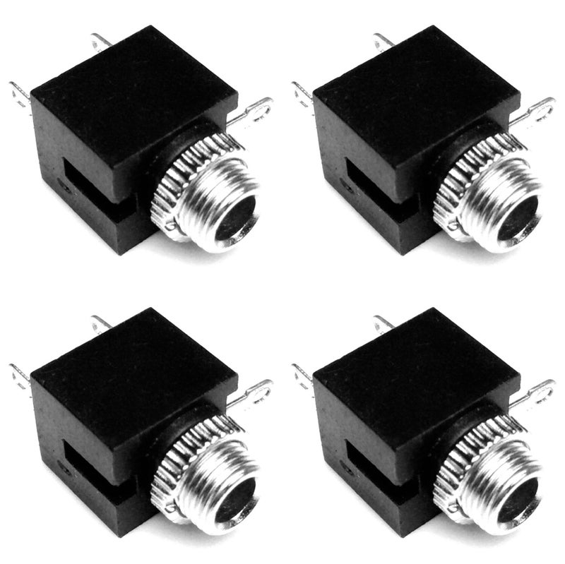 CESS 3.5mm Mono TS Jack Socket Adapter Cables Connectors (LW) (4 Pack) - Image 1
